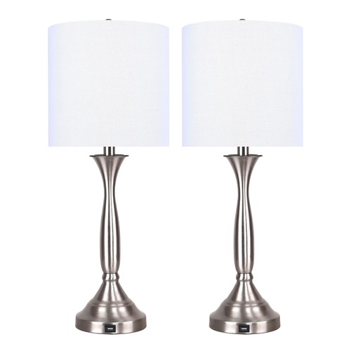 Sawyer 25.5" Metal Table Lamp With Usb - Set Of 2